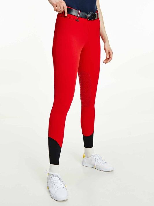 Pantalon d'équitation Style Kneegrip, Primary Red - Tommy Équestrian