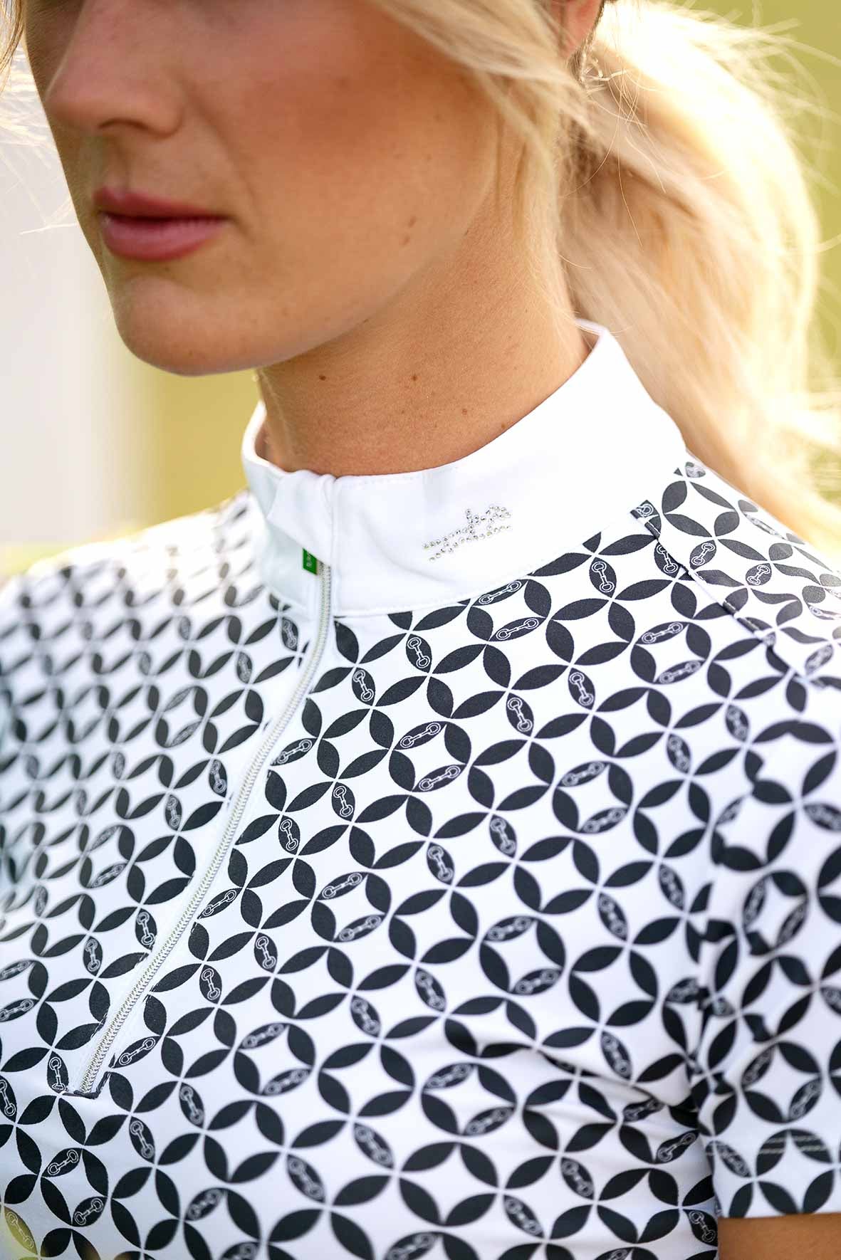 Louisa competition top, white-dark blue - Schockemöhle SS 2023