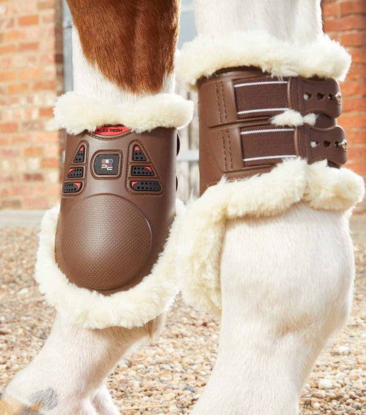 Techno wool fetlock boots, brown - Premier equine