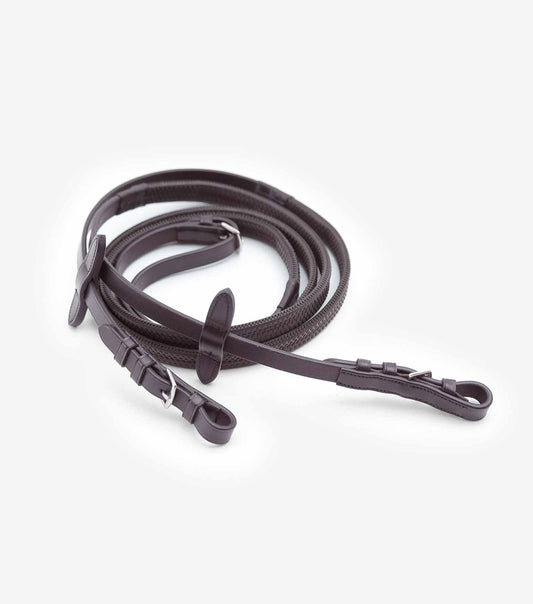 Reins Stefano Rubber, brown - Premier Equine