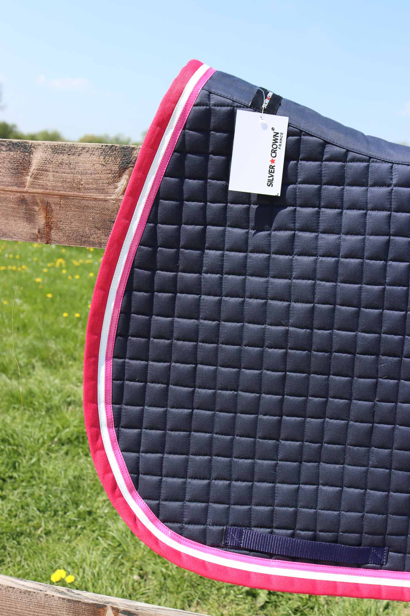 US Navy/Raspberry/White/Raspberry Slim Saddle Pad - Silver Crown
