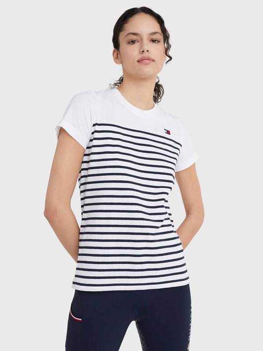 T-shirt style cotêlé, Optic white - Tommy Hilfiger Equestrian SS22
